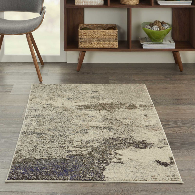 Celestial Modern Abstract Rugs CES02 in Ivory Grey by Nourison