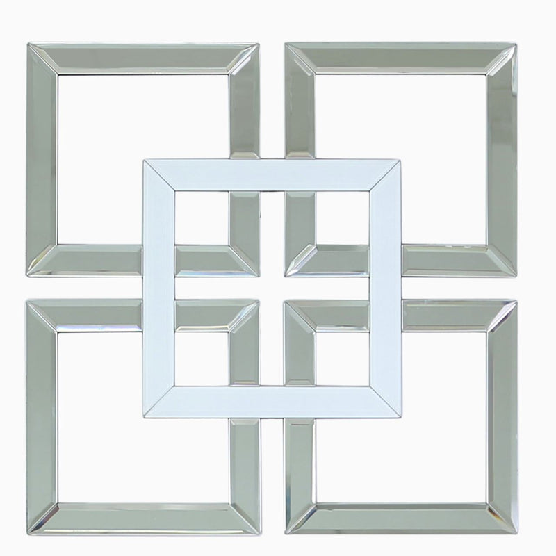 Geometric Mirror Wall Art in White
