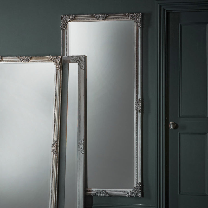 Luxe Tapi Florian Full Length Antique Leaner Mirror in Silver