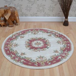 Royal Aubusson Circular rugs in Rose Cream