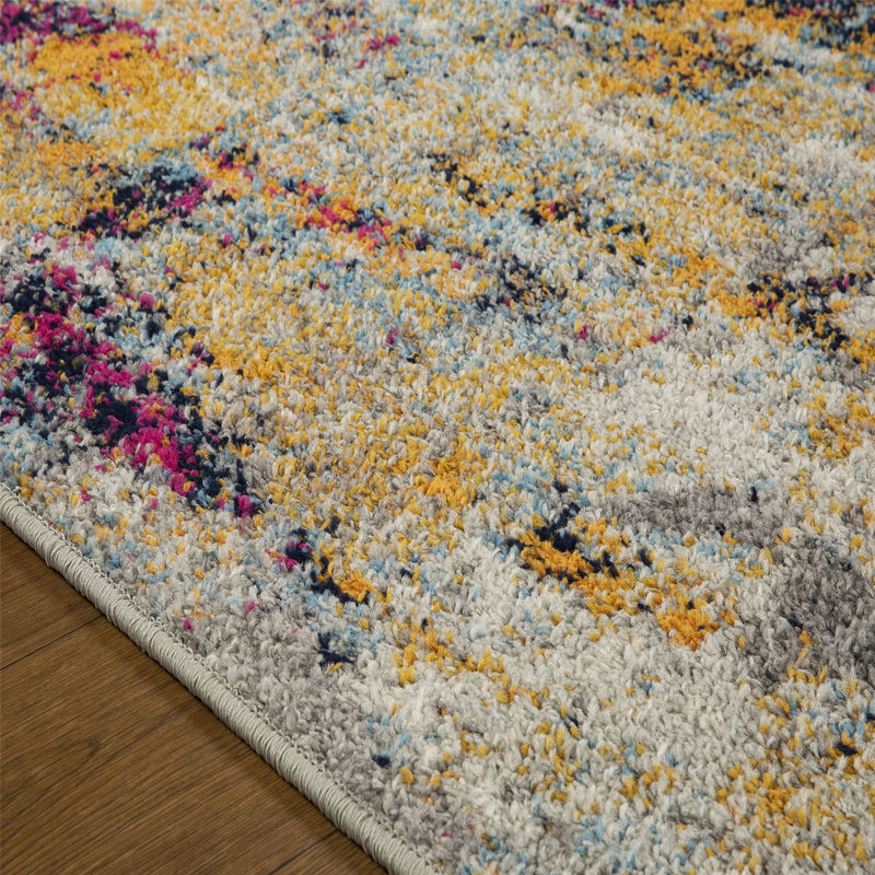 Gilbert 90 X Distressed Abstract Runner Rugs in Multi