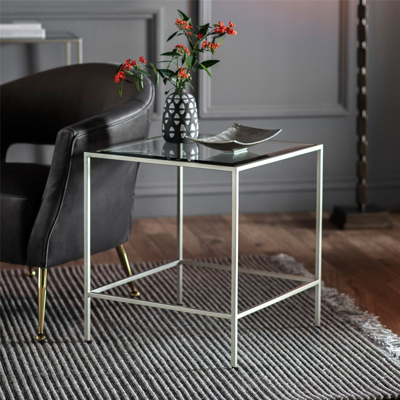 Davidson Metal Side Table in Silver
