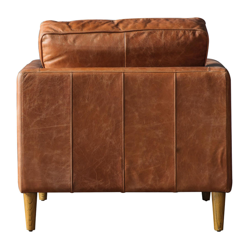 Bodleian Vintage Brown Leather Armchair