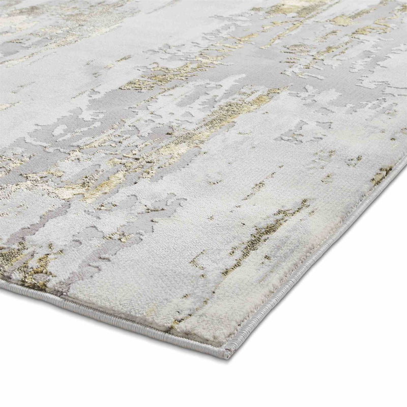 Apollo GR579 Modern Abstract Distressed Rugs in Grey Gold