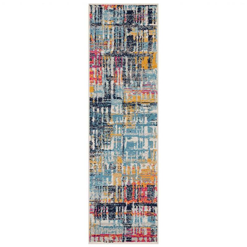 Gilbert 4152 Q Distressed Abstract Runner Rugs in Multi