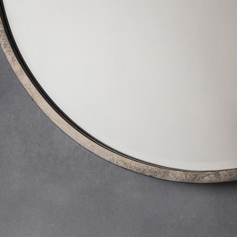 Harriet Round Mirror in Silver Grey