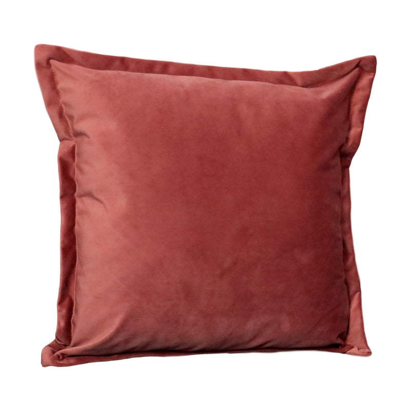Windsor Velvet Border Cushion in Rose Pink