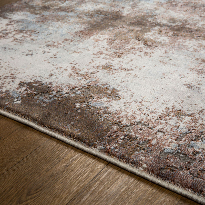Astro Abstract Distressed Woven Rugs in Pink Grey Cream 5090