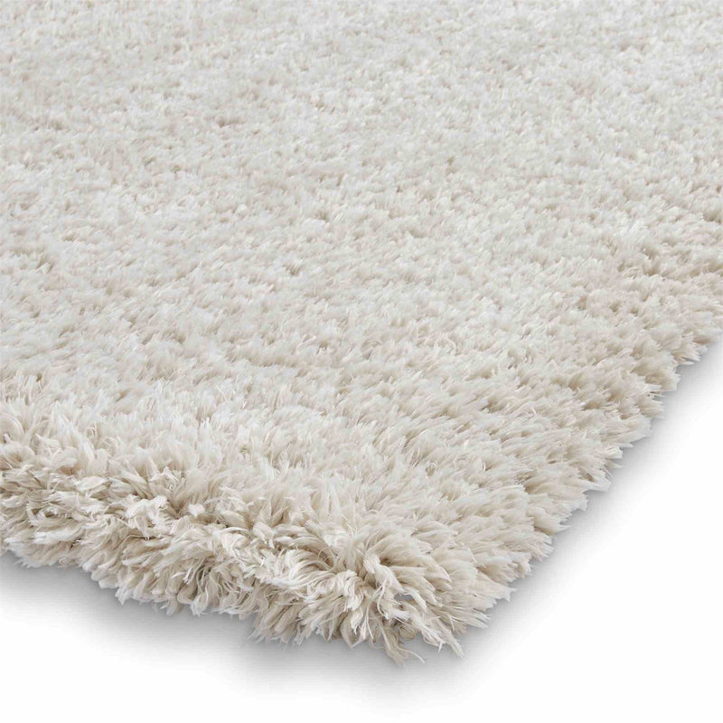 Solace 0961 Modern Plain Shaggy Rugs in Ivory White