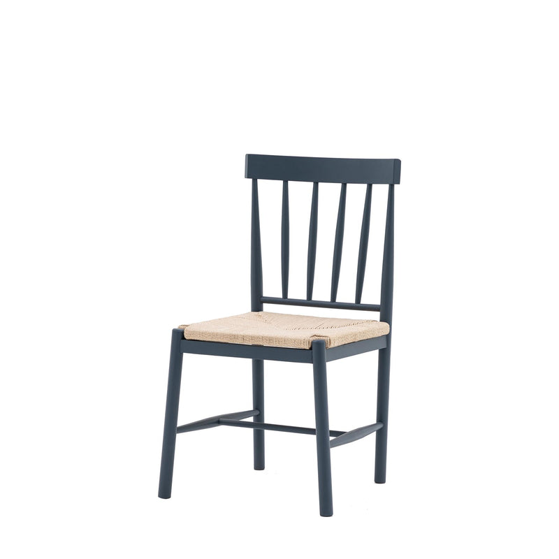 Winslet Meteror Black Wood Dining Chairs with Beech Rope Seat set of 2