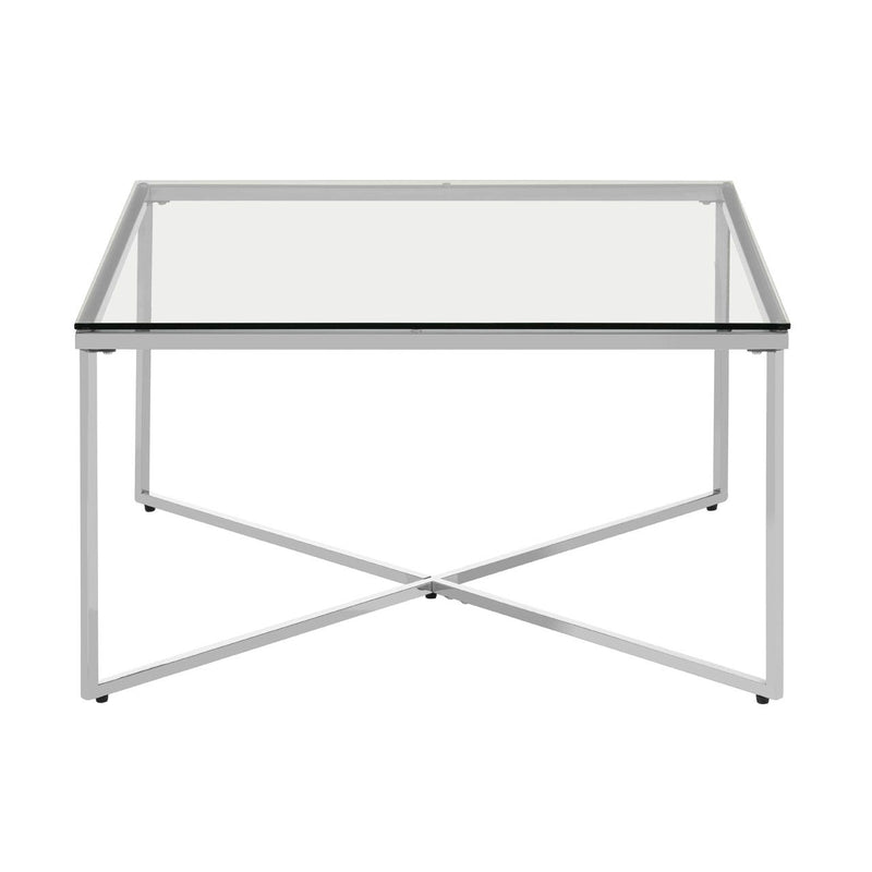 Silver Finish Cross Base End Table