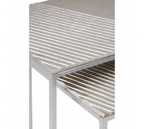 Textured Nickle Nesting Tables