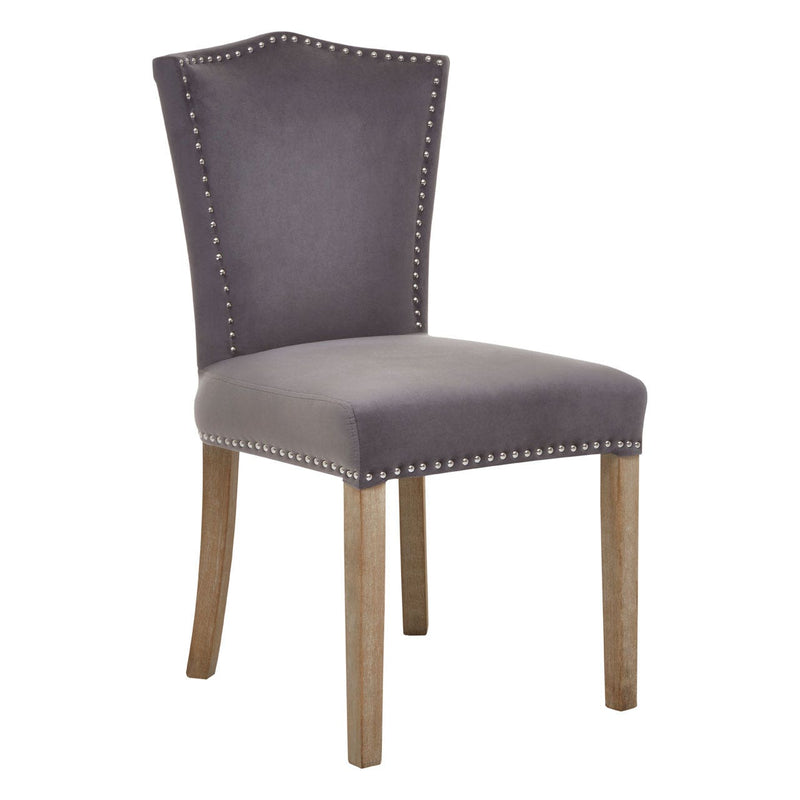 Grey Velvet Townhouse Dining Chair