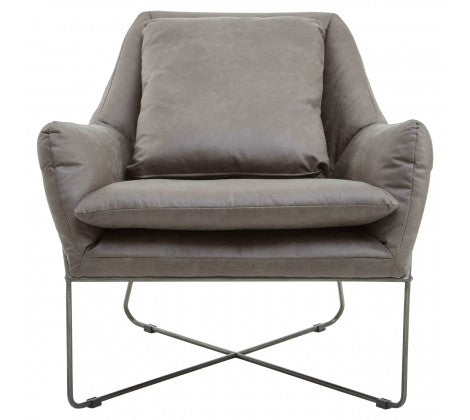 Grey Faux Leather Armchair