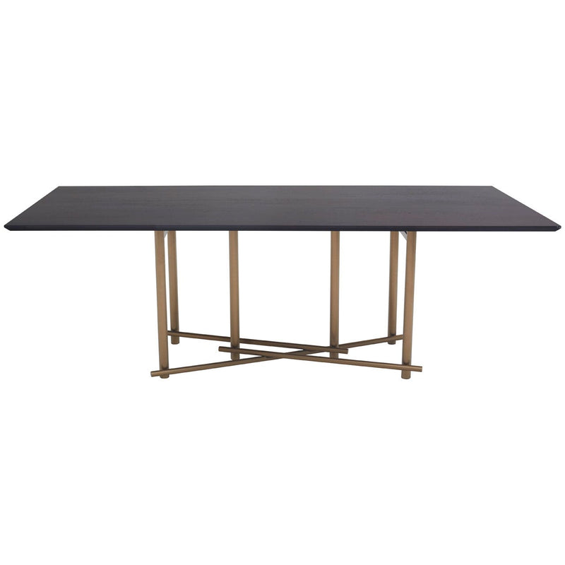 Dark Wood Geometric Dining Table