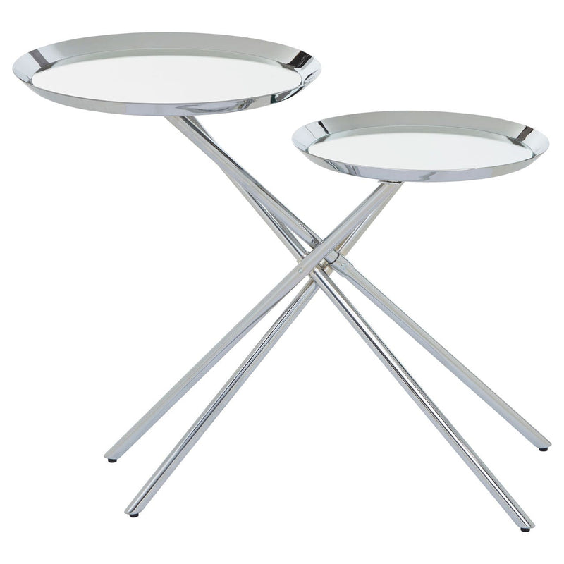 Silver Chrome Finish Side Table