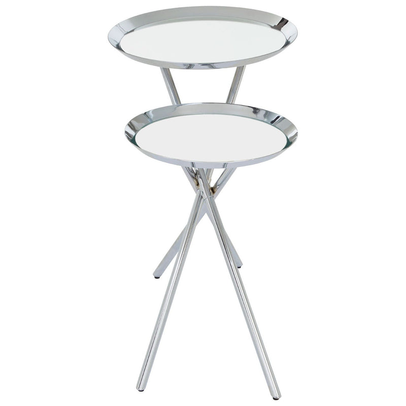 Silver Chrome Finish Side Table
