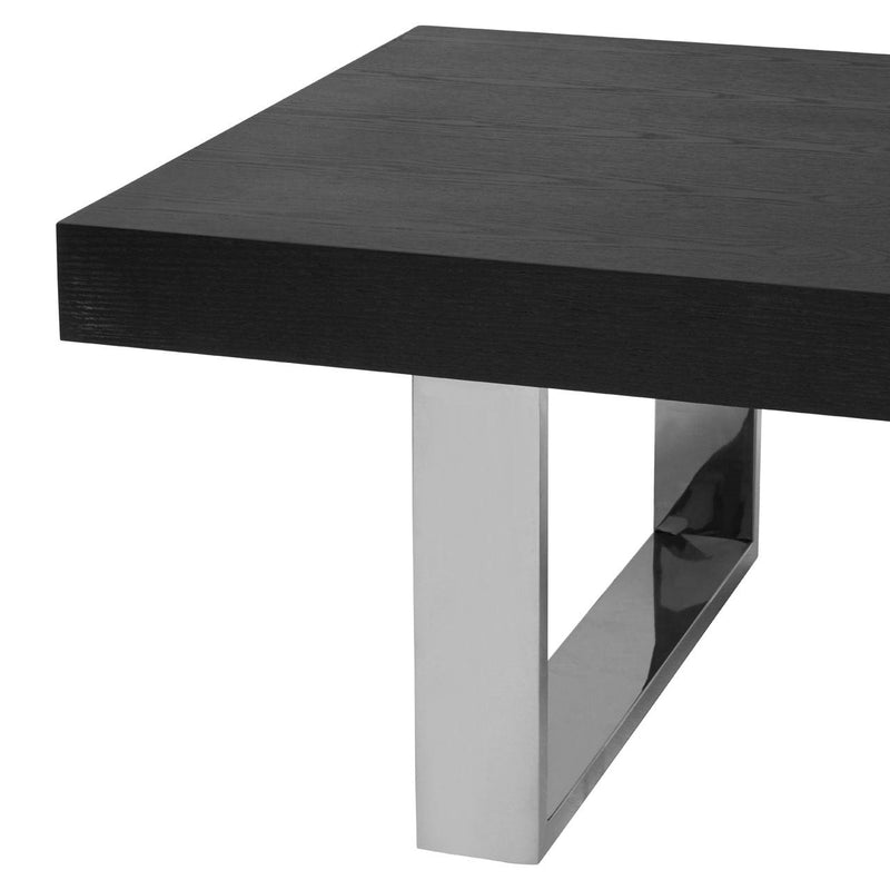 Black Rectangular Wooden Coffee Table