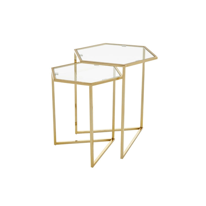 Set Of 2 Gold Finish Tables