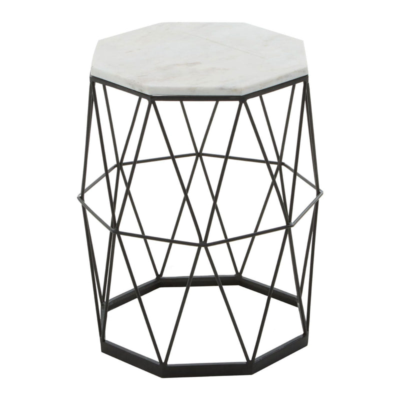 Black Side Table With Octagonal Top