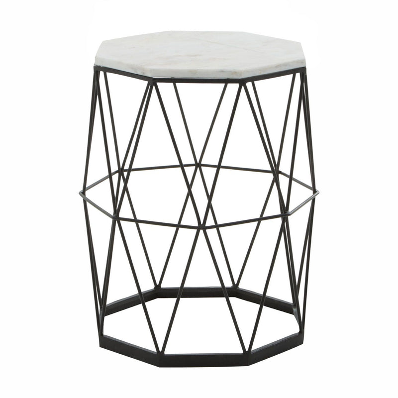 Black Side Table With Octagonal Top