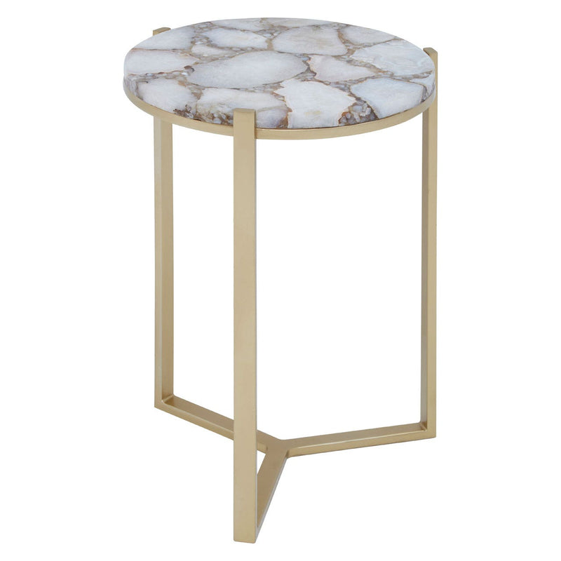Ivory And Gold Agate Side Table