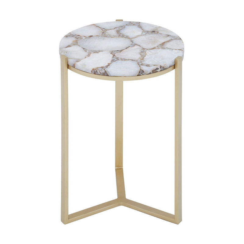 Ivory And Gold Agate Side Table