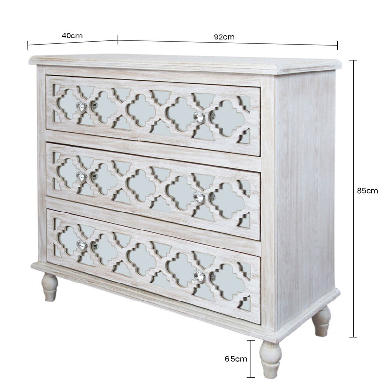 Hadley Beach 3 Drawer Wooden Cabinet in Natural