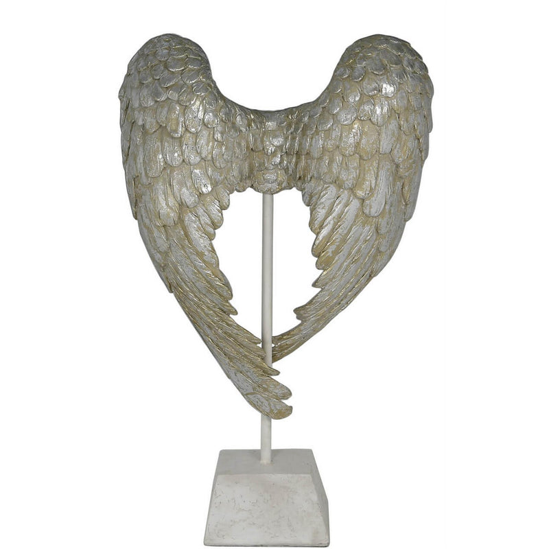 Angelic Angel Wing Ornament on Stand in Mother of Pearl