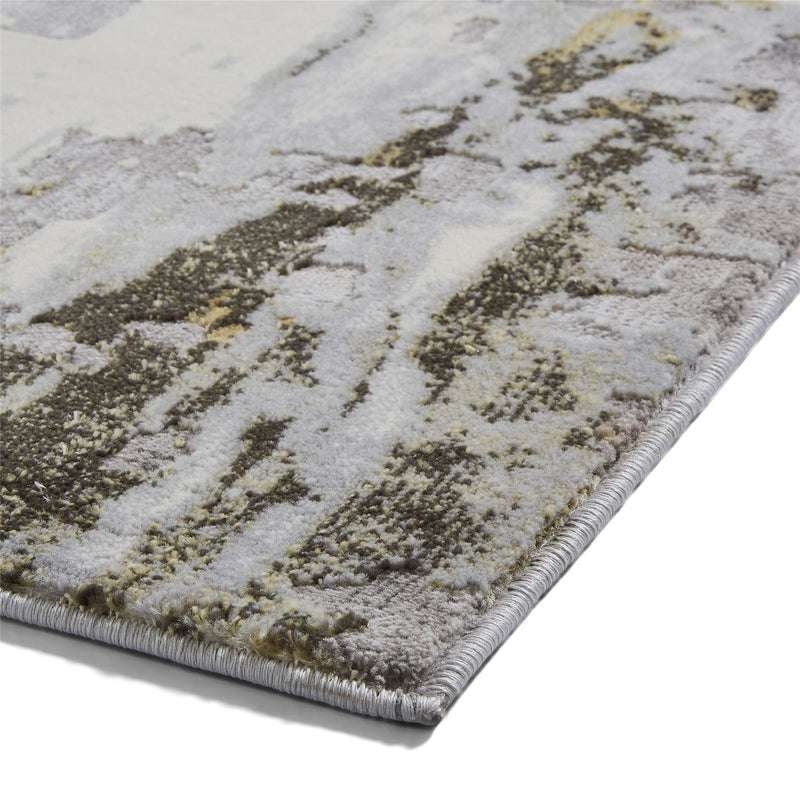 Apollo GR580 Modern Abstract Distressed Rugs in Grey Gold