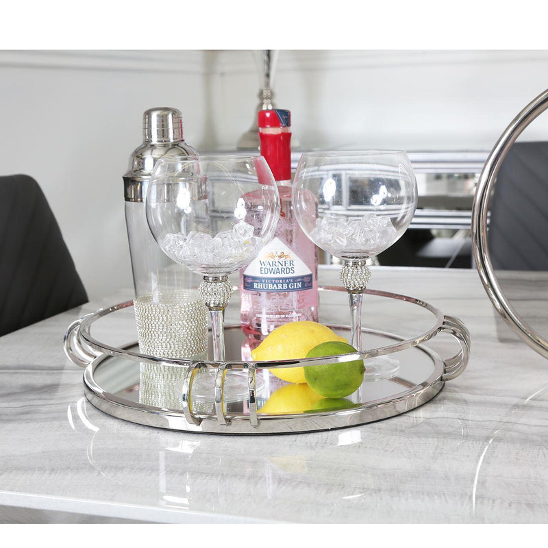 Metal Mirror Tray in Chrome