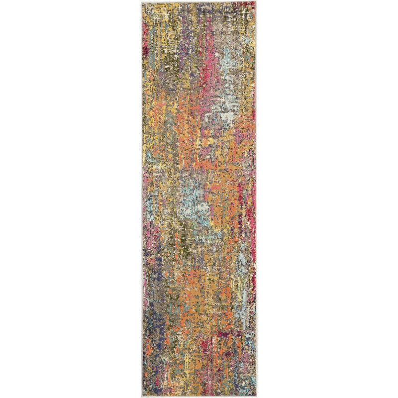 Celestial Abstract Hallway Runner CES14 in Sunset by Nourison