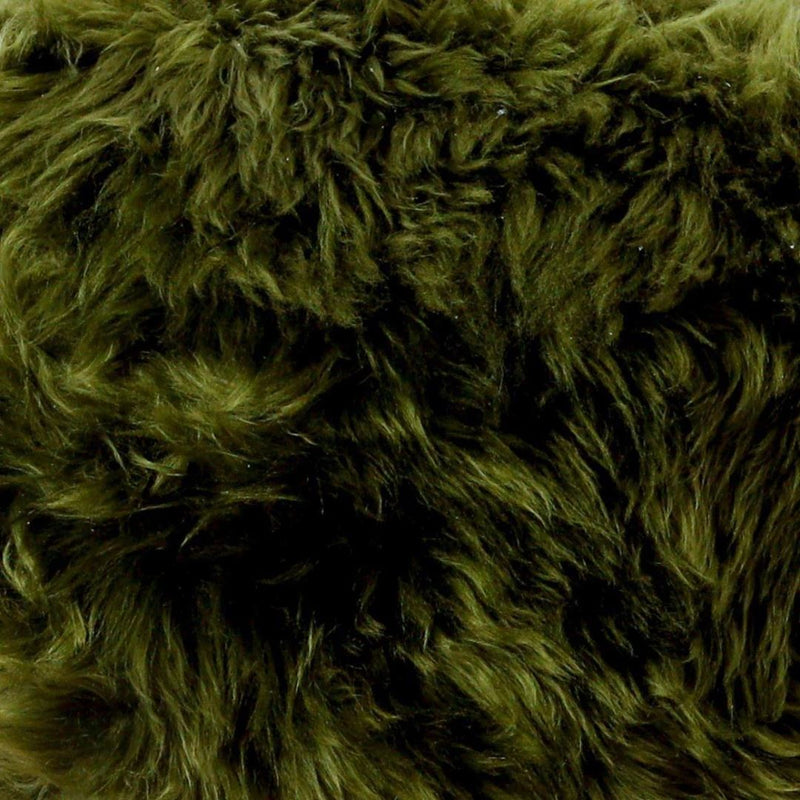 Willow Sheepskin Stool with Olive Green