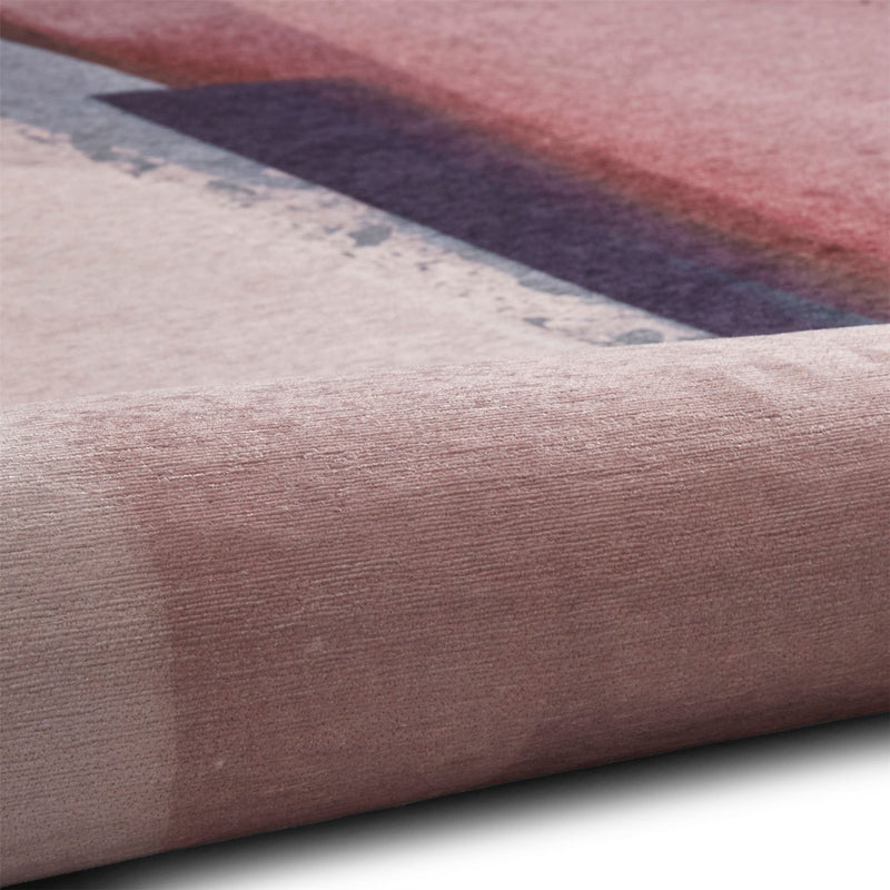 AB0151 Modern Abstract Rug by Michelle Collins in Rose Crimson Pink