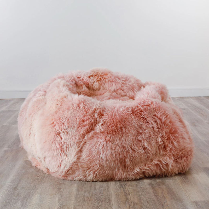 Baloo  Luxurious Blush Pink Sheepskin Beanbag