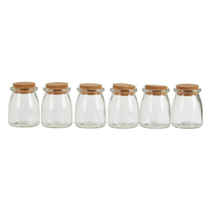 Set of 6 Cork Lidded Jars