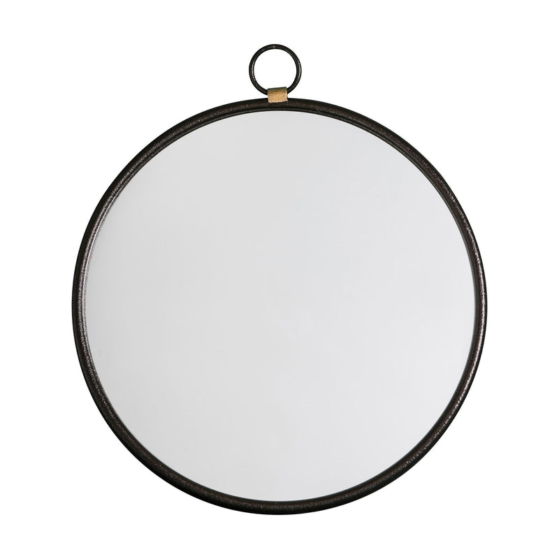 Luxe Tapi Minimalist Round Mirror in Black