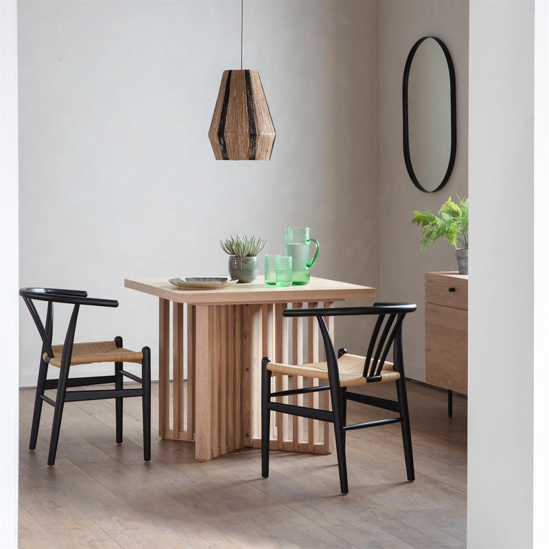 Sorensen Solid Oak Square Dining Table with Slatted Legs