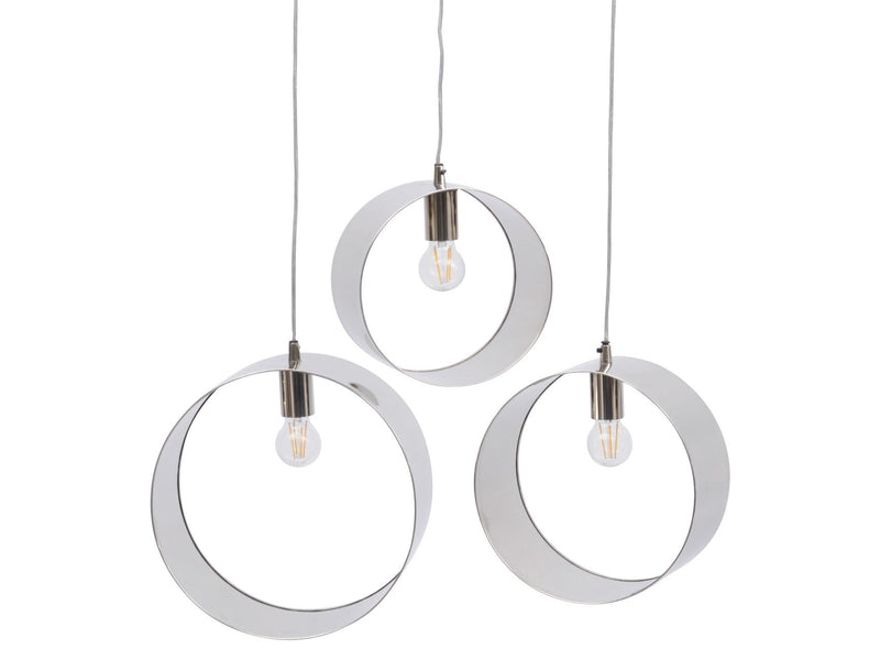 Set of 3 Silver Pendant Lights