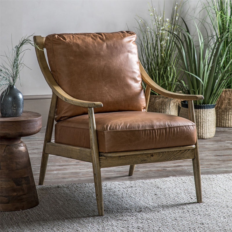 Isabella Brown Leather Armchair