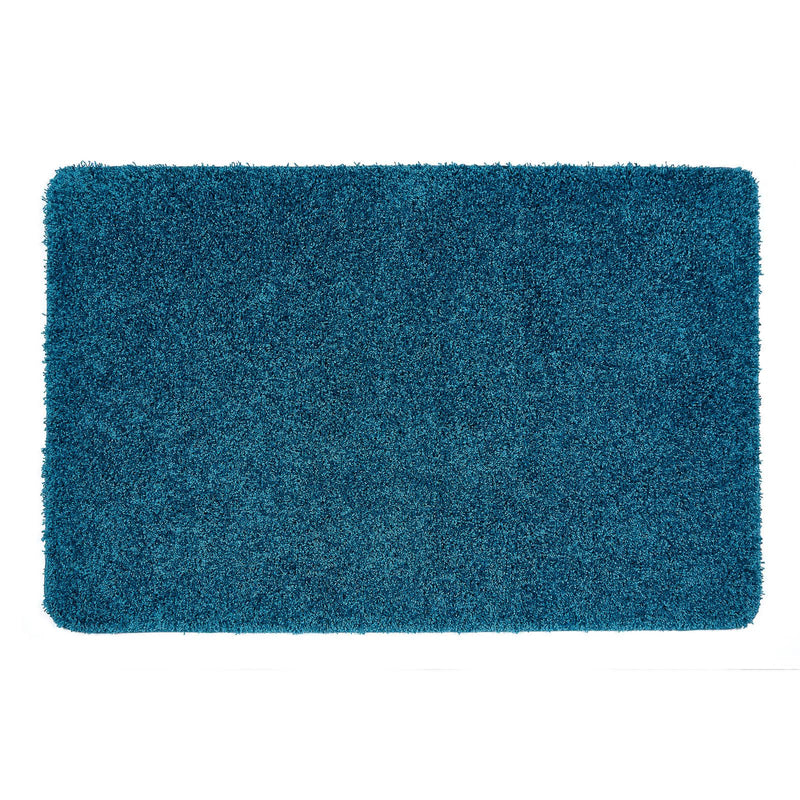 Buddy Washable Plain Rugs in Teal Blue