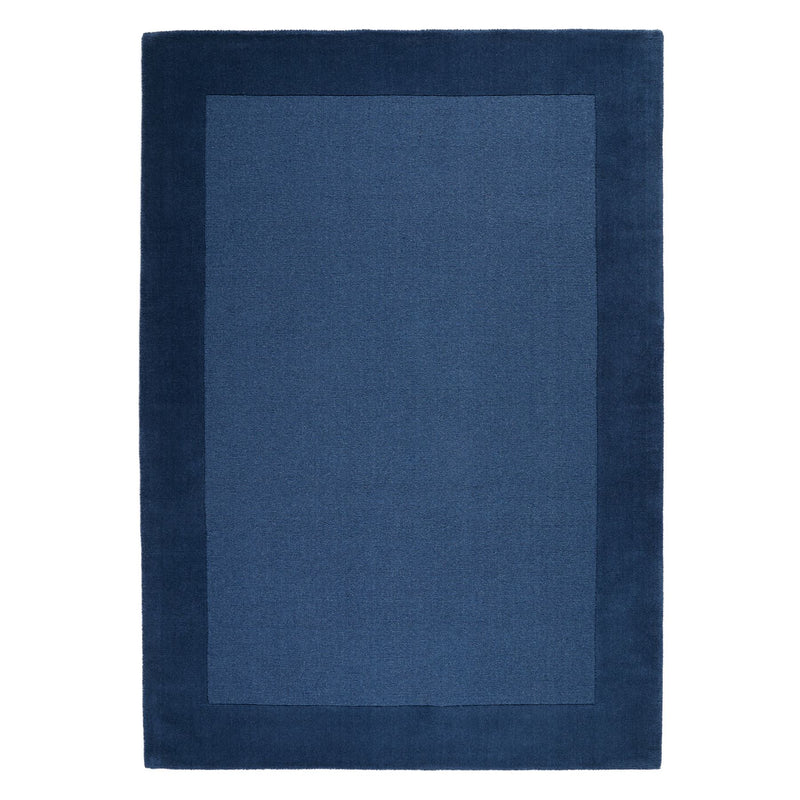 Colours Bordered Wool Rug in Navy Blue