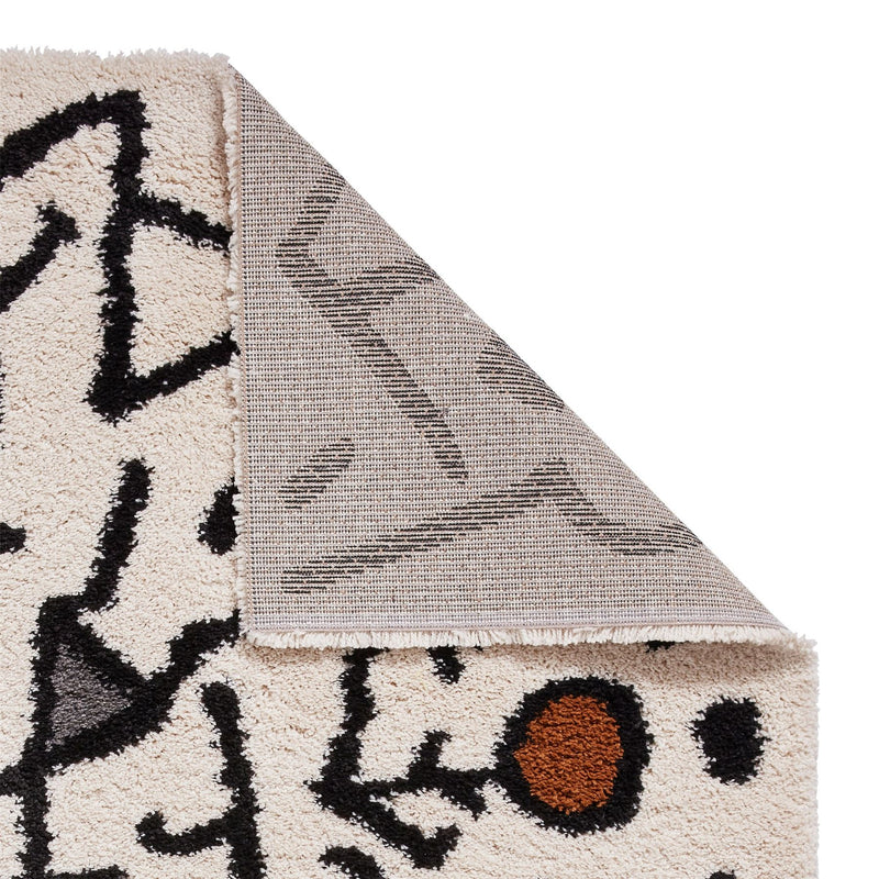 Royal Nomadic A637 Abstract Rugs in Cream Black Multi