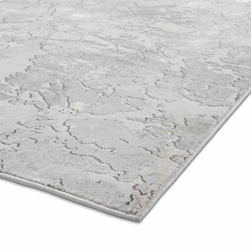 Apollo 2677 Modern Abstract Distressed Rugs in Grey Ivory White