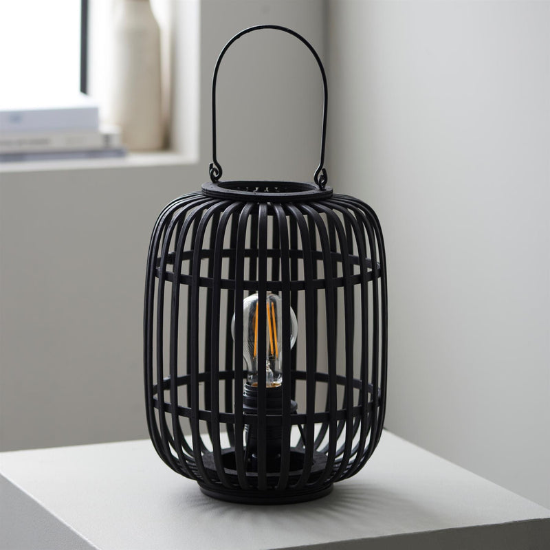 Mirai Black Bamboo Lantern Table Lamp