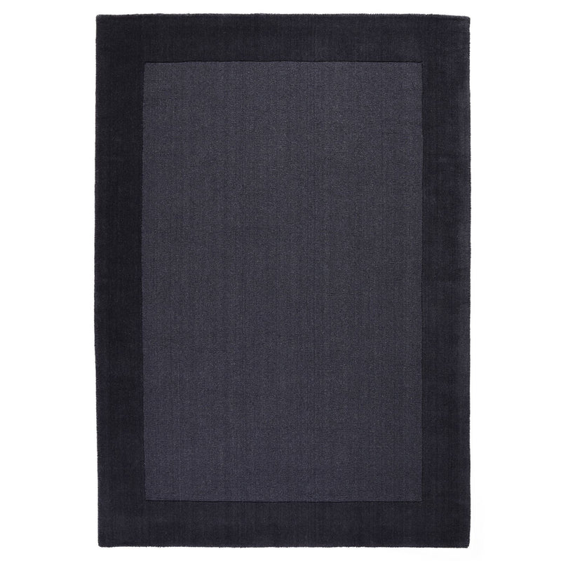Colours Bordered Wool Rug in Charcoal Grey