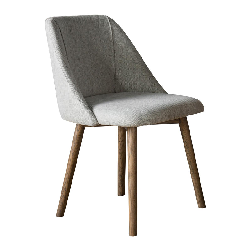 Ellis Neutral Linen Dining Chair with Ash Wood Legs set of 2
