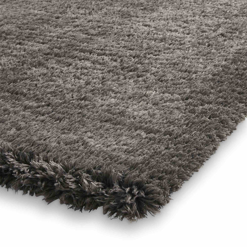Solace 0961 Modern Plain Shaggy Rugs in Charcoal Grey