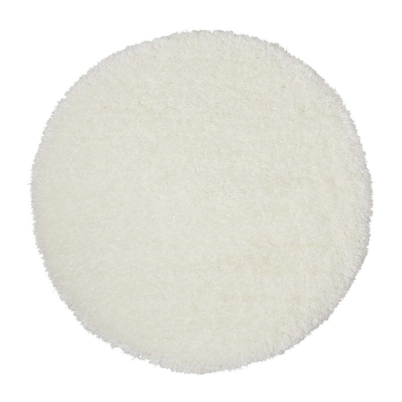 Montana Shaggy Round Circle Rugs in Ivory
