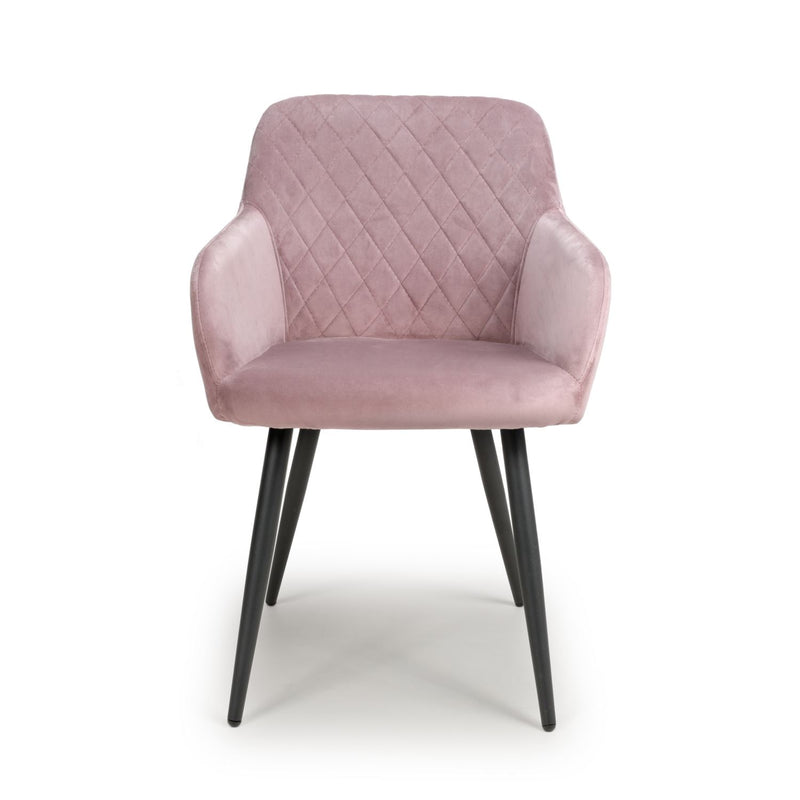 Clarissa Brushed Velvet Dusky Pink Dining Chair set of 2